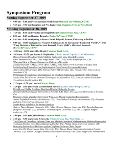 Symposium Program Sunday September 27, 2009 Monday September 28, 2009