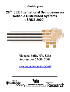 28 IEEE International Symposium on Reliable Distributed Systems (SRDS 2009)