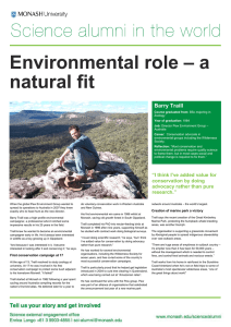 – a Environmental role natural fit role a natural fit