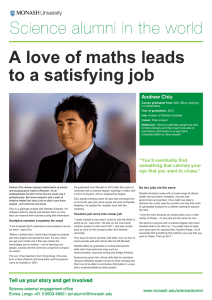 A love of maths leads to a satisfying job  Andrew Chiu