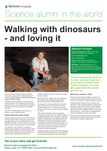 Walking with dinosaurs - and loving it  Stephen Poropat
