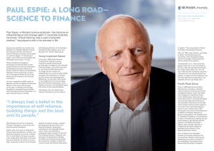 Paul Espie: a long road— Science to finance