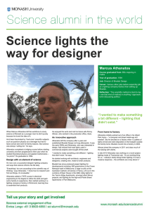 Science lights the way for designer  Marcus Athanatos