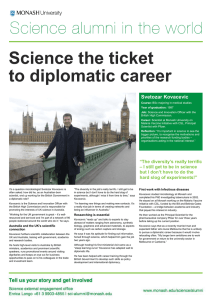 Science the ticket to diplomatic career Svetozar Kovacevic