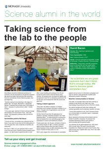 Taking science from the lab to the people David Bacon