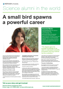 A small bird spawns a powerful career  Amanda Martin