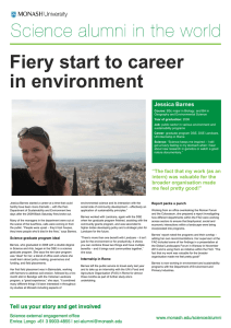 Fiery start to career in environment Jessica Barnes