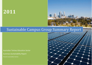 2011 Sustainable Campus Group Summary Report  Australian Tertiary Education Sector