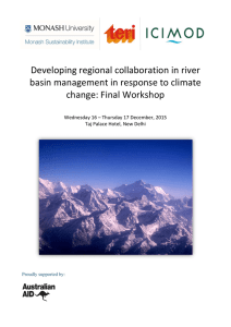   Developing regional collaboration in river  basin management in response to climate  change: Final Workshop 