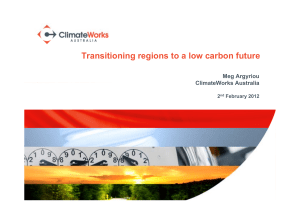 Transitioning regions to a low carbon future a s t o