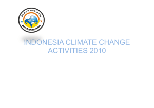 INDONESIA CLIMATE CHANGE ACTIVITIES 2010