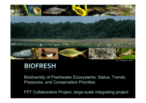 Biodiversity of Freshwater Ecosystems: Status, Trends, Pressures, and Conservation Priorities