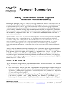 Research Summaries Creating Trauma-Sensitive Schools: Supportive Policies and Practices for Learning