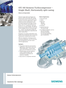 STC-SH Siemens Turbocompressor – Single Shaft, Horizontally split casing