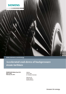 Accelerated cool-down of backpressure steam turbines  www.siemens.com/energy