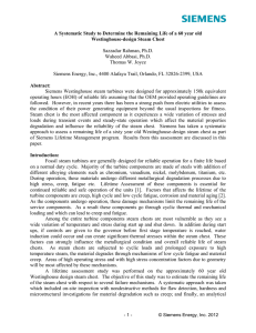 A Systematic Study to Determine the Remaining Life of a... Westinghouse-design Steam Chest  Sazzadur Rahman, Ph.D.