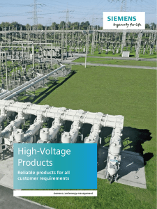 High-Voltage Products Reliable products for all customer requirements