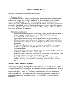 1.1 Department Mission English Department By-Laws