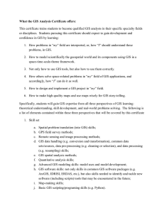 What the GIS Analysis Certificate offers: