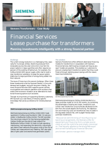 Financial Services Lease purchase for transformers