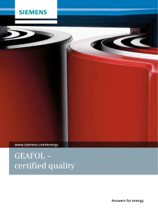 GEAFOL – certified quality Answers for energy. www.siemens.com/energy