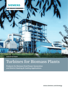 Turbines for Biomass Plants Products for Biomass-fired Power Generation Industrial Power