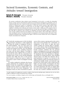 Sectoral Economies, Economic Contexts, and Attitudes toward Immigration Rafaela M. Dancygier