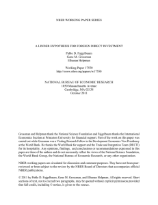 NBER WORKING PAPER SERIES A LINDER HYPOTHESIS FOR FOREIGN DIRECT INVESTMENT