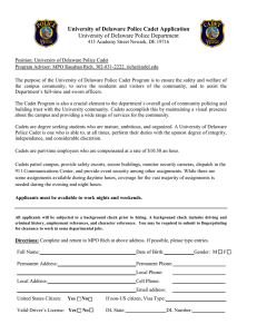 University of Delaware Police Cadet Application University of Delaware Police Department