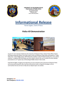 Informational Release Police K9 Demonstration Patrick Ogden, Chief of Police