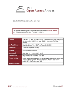 Cavity QED in a molecular ion trap Please share