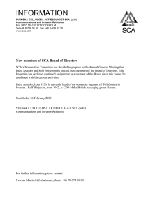 INFORMATION New members of SCA Board of Directors