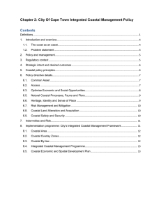 Chapter 2: City Of Cape Town Integrated Coastal Management Policy Contents