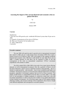 Assessing the impact of the current financial and economic crisis... global FDI flows