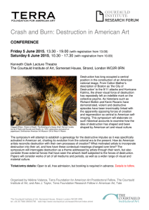 Crash and Burn: Destruction in American Art CONFERENCE  Friday 5 June 2015