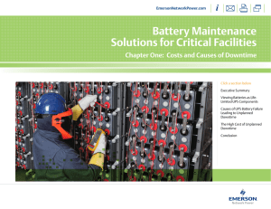 Battery Maintenance Solutions for Critical Facilities EmersonNetworkPower.com