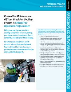 PRECISION C OOLING PRE Preventive Maintenance Of Your Precision Cooling