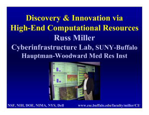 Discovery &amp; Innovation via High-End Computational Resources Russ Miller Cyberinfrastructure Lab,