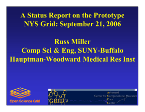 A Status Report on the Prototype NYS Grid: September 21, 2006
