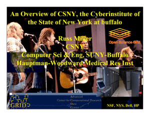 An Overview of CSNY, the Cyberinstitute of Russ Miller CSNY