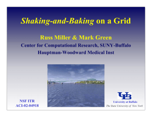 Shaking-and-Baking Russ Miller &amp; Mark Green Center for Computational Research, SUNY-Buffalo
