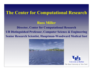 The Center for Computational Research Russ Miller