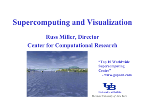 Supercomputing and Visualization Russ Miller, Director Center for Computational Research “Top 10 Worldwide