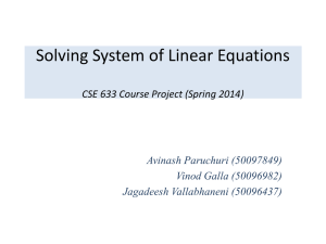 Solving System of Linear Equations  CSE 633 Course Project (Spring 2014)