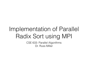 Implementation of Parallel Radix Sort using MPI CSE 633: Parallel Algorithms