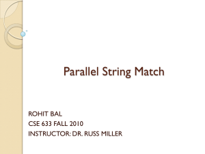 Parallel String Match ROHIT BAL CSE 633 FALL 2010 INSTRUCTOR: DR. RUSS MILLER