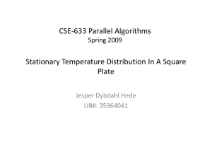 CSE-633 Parallel Algorithms Stationary Temperature Distribution In A Square Plate Jesper Dybdahl Hede