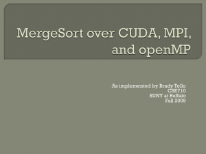 MergeSort over CUDA, MPI, and openMP