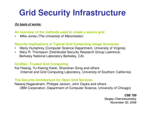 Grid Security Infrastructure