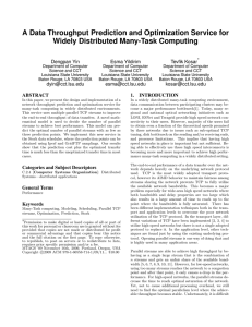 A Data Throughput Prediction and Optimization Service for Dengpan Yin Esma Yildirim